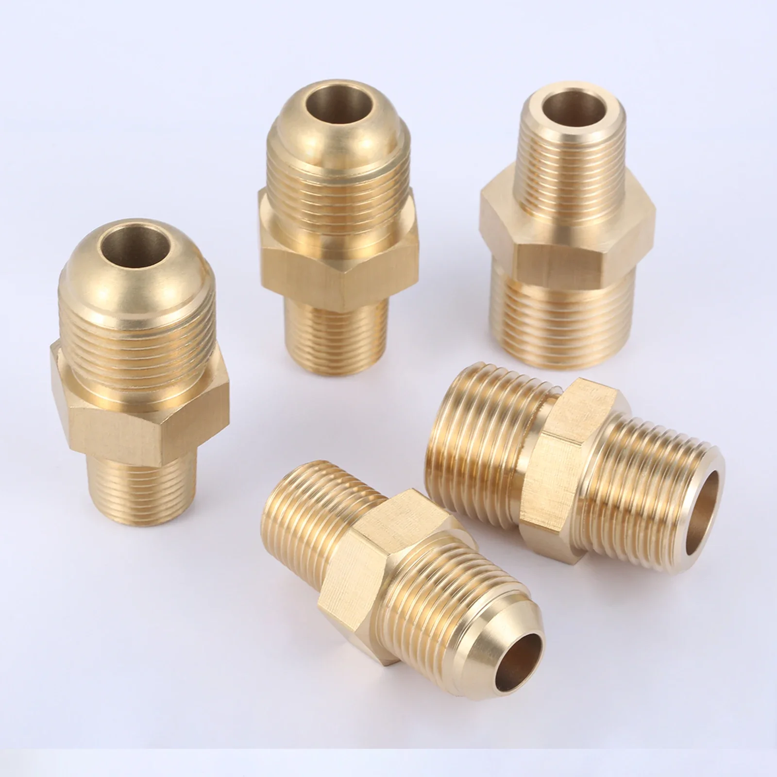Brass Adapter for Nitrogen Oxygen Pressure Reducing Valve Cylinder Meter Adapter Convex Male 7/8 3/4 To NPT 3/8, G5/8 To NPT 1/2