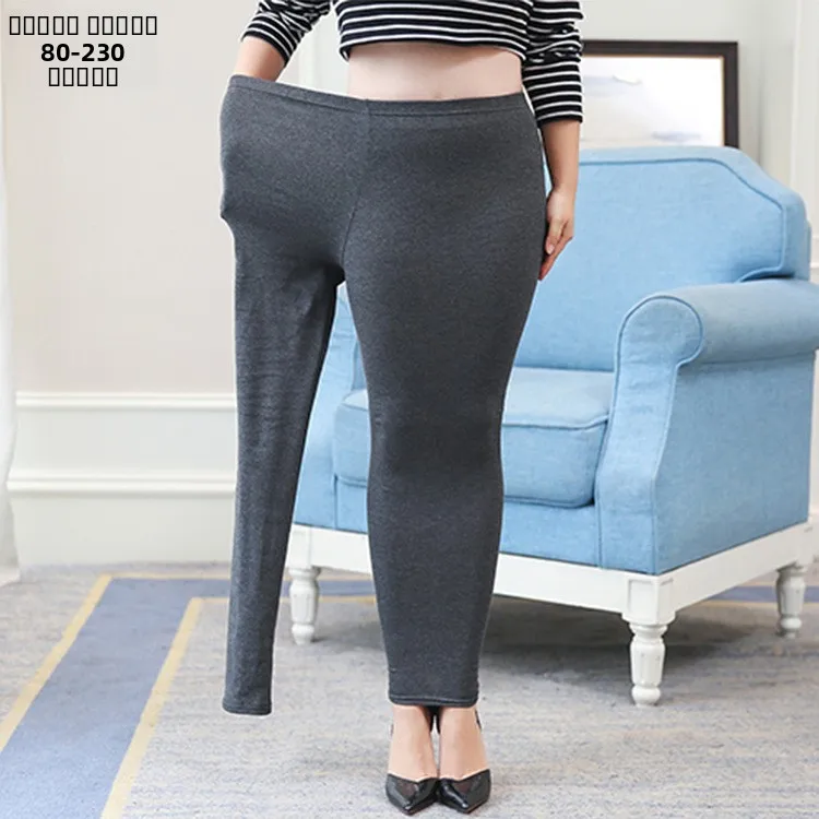 

High Elastic Color Cotton Leggings for plus Size Women Thin Material Seven/Nine Pants Length Spring Collection
