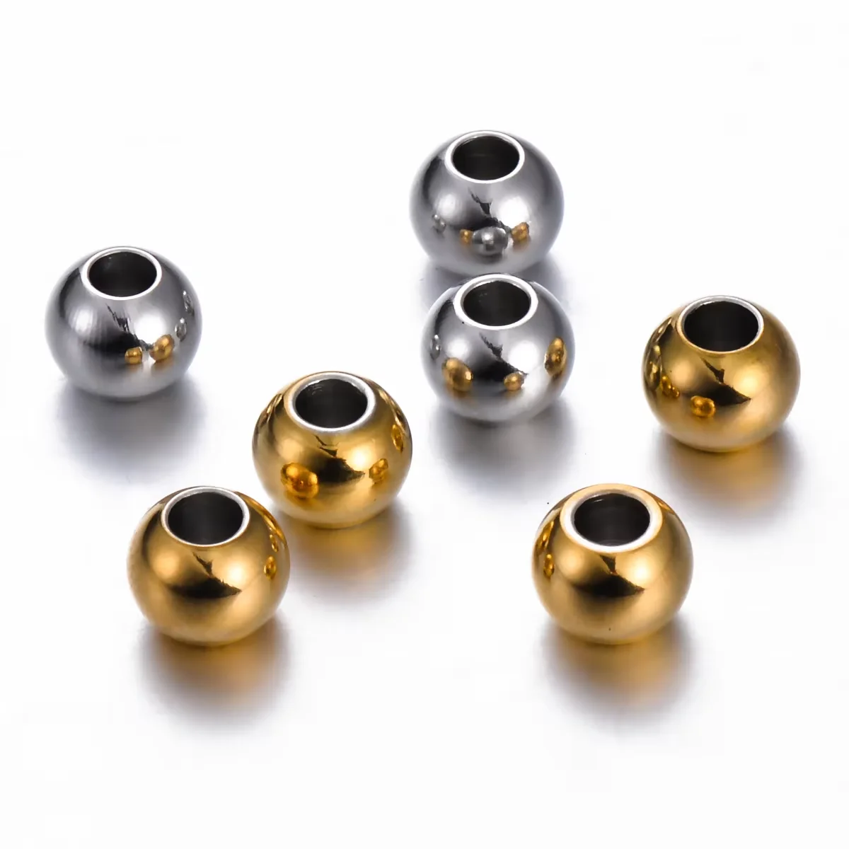 Großhandel 100 Stück/Lot 3mm 4mm 5mm 6mm 8mm Edelstahl Runde Abstandsperlen Lose Perlen DIY Armbänder Halsketten Schmuckherstellung – Detail 4
