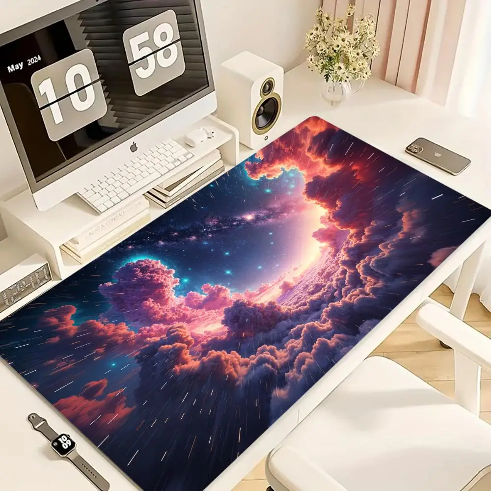 

Colorful Clouds Mouse Pad XXL Computer Accessories Office Game Table Mats Rubber Anti-slip Gaming Keyboard Mousepads Desk Pads