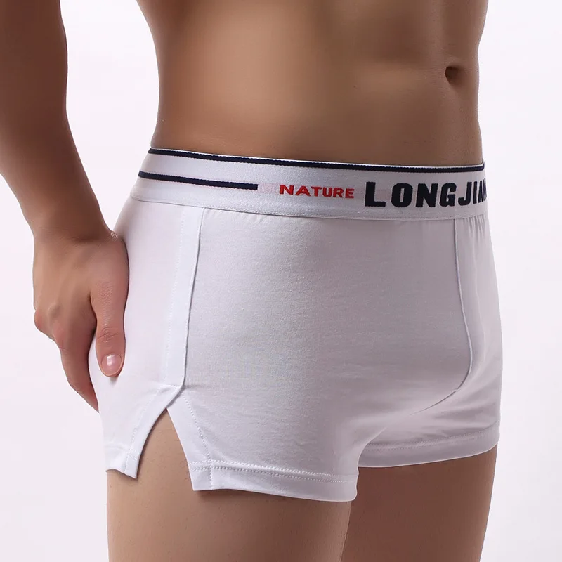 Sexy Mannen Ondergoed Katoen Boxer Shorts Homme Effen Soft Mid-Rised U Bolle Pouch Underpants Cueca Heren Pijl broek