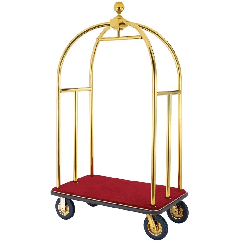 

Luxury Hotel Luggage Cart, Reception Cart, Hand Push, High-end Parcel Delivery Truck, Silent Wheel