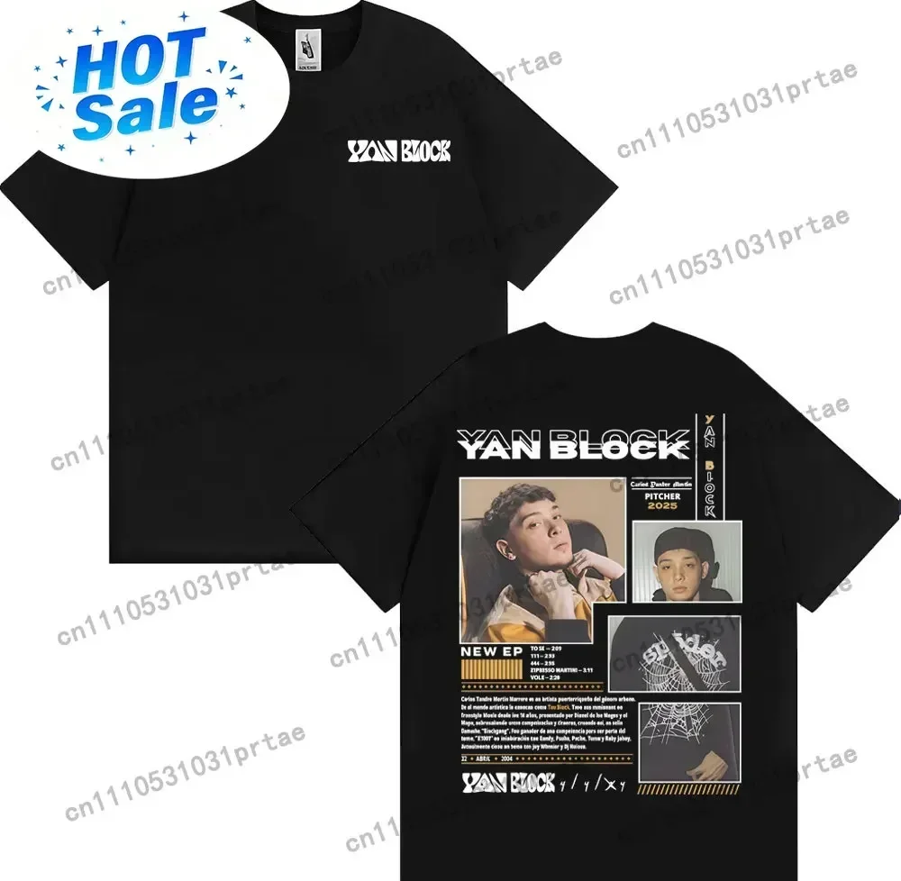 Rapper Yan Block Carlos Yandre Tour 2025 Merch T Shirts Men Women Harajuku Hip Hop Punk T Shirt Summer Tops Loose Casual T-shirt