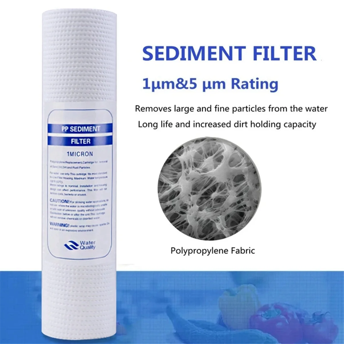 HEIßER 10 PCS Universal Wasser Filter PP Baumwolle Filter Patrone Sediment Wasser Filter Polypropylen Material, 5 Mikrometer