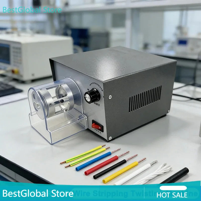 Wire Cutting Stripping Machine 40W 0.1-1.5mm² Rubber Wires AC DC Power Cord Cable Multi-core Cable Peeling Twisting Machine