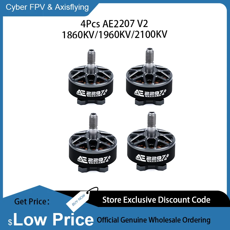 

Axisflying AE2207 V2/1860KV/1960KV/2100KV 5-дюймовый бесщеточный экономичный двигатель FPV для фристайла Proxy/Juicy/Bando