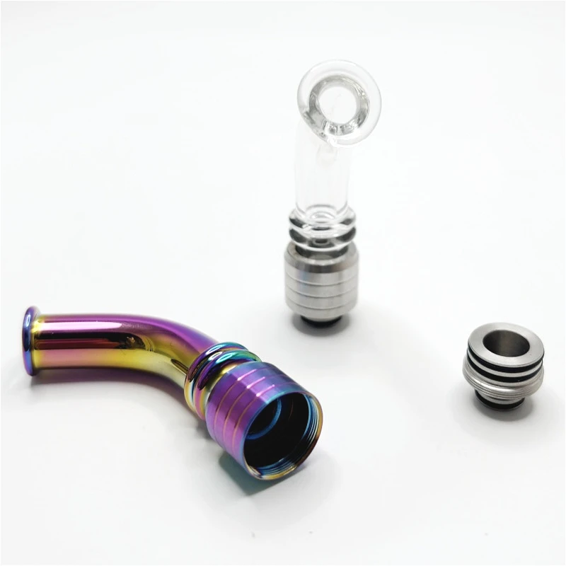 1 قطعة 510 810 متغير مشترك قابل للتبديل رئيس الفولاذ المقاوم للصدأ الزجاج طويل الانحناء بالتنقيط تلميح القش المشتركة #5