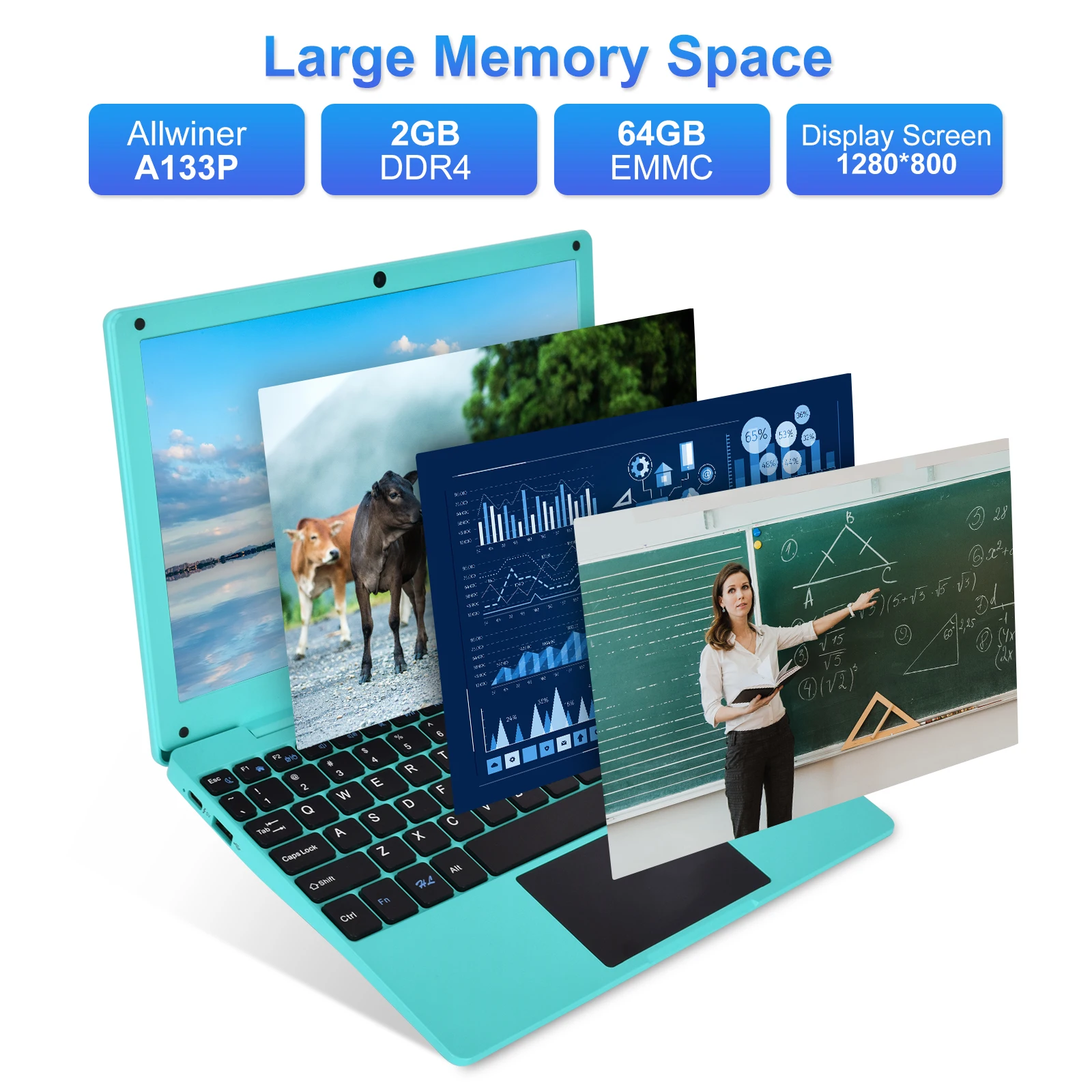 Factory Direct Sale 10.1 Android System 12.0 RAM 2GB+64GB Netbook CPU A133 Thin Tablet Laptop Wi-Fi USB