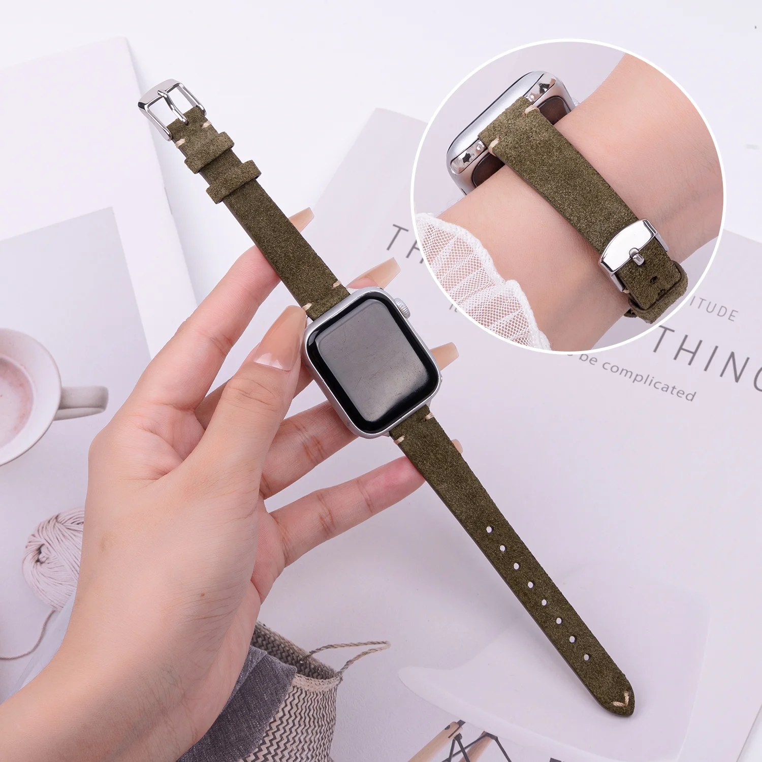 Herfst/Winter Matte Band voor Apple Watch 45 mm 46 mm 44 49 38 S10 42 mm 41 mm Dames Veelzijdige band voor Iwatch Volledige serie