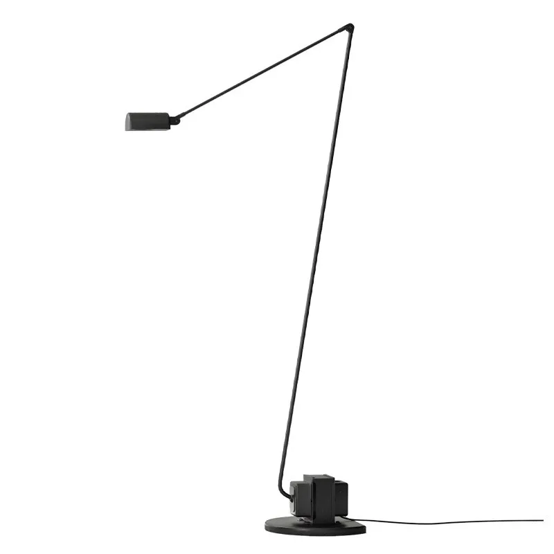 Imagem -06 - Minimalista Metal Led Floor Lamp Preto Vermelho Prata Branco Braço Longo Luminárias Adaptador Plug