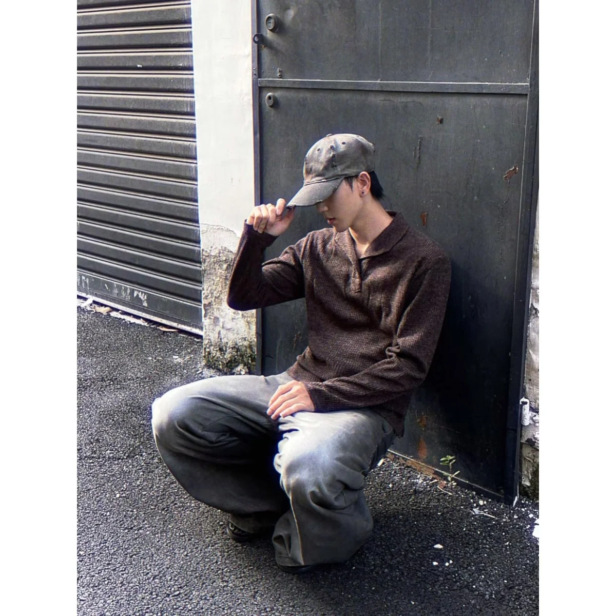 Suéter de Punto Estilo Americano con Cuello en V, Cárdigan para Hombre, Color Sólido, Casual, Hoado, Ropa de Abrigo de Invi...