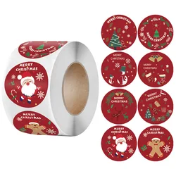 50-500Pcs 크리스마스 테마 인감 레이블 스티커 메리 크리스마스 스티커 DIY 선물 베이킹 패키지 봉투 편지지 장식
