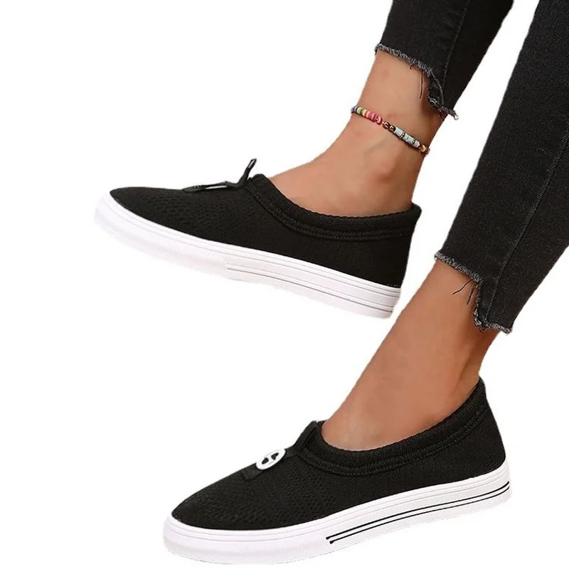 

Autumn Women Flat Shoes 2022 Fashion Casual Sneakers Women Plus Size 43 Loafers Mesh Solid Color Slip-on Shoes Zapatos De Mujer