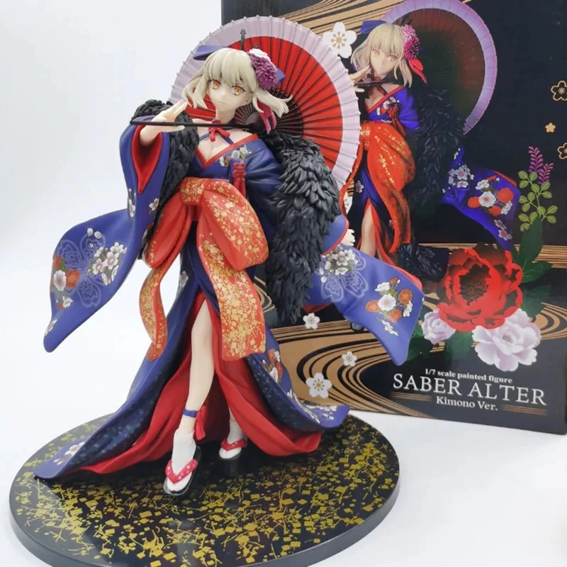 

27cm KDcolle Movie Fate/Stay Night Altria Pendragon Anime Figure Heaven's Feel Saber Alter Kimono Action Figure Model Doll Toys