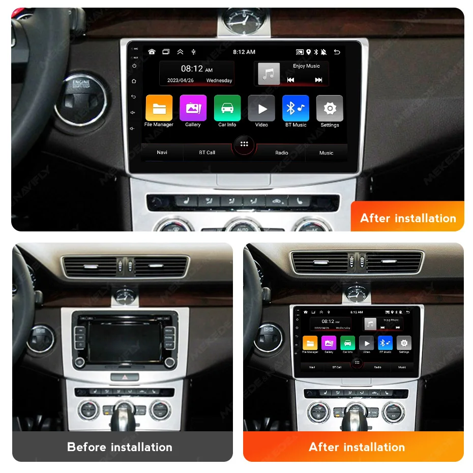 Navify-مشغل وسائط متعددة للسيارة ، مشغل سيارة ، راديو أندرويد ، أنظمة متصلة ، قارئات مقاطع فيديو ، VW Passat 6 B7 CC B8-Auto #3