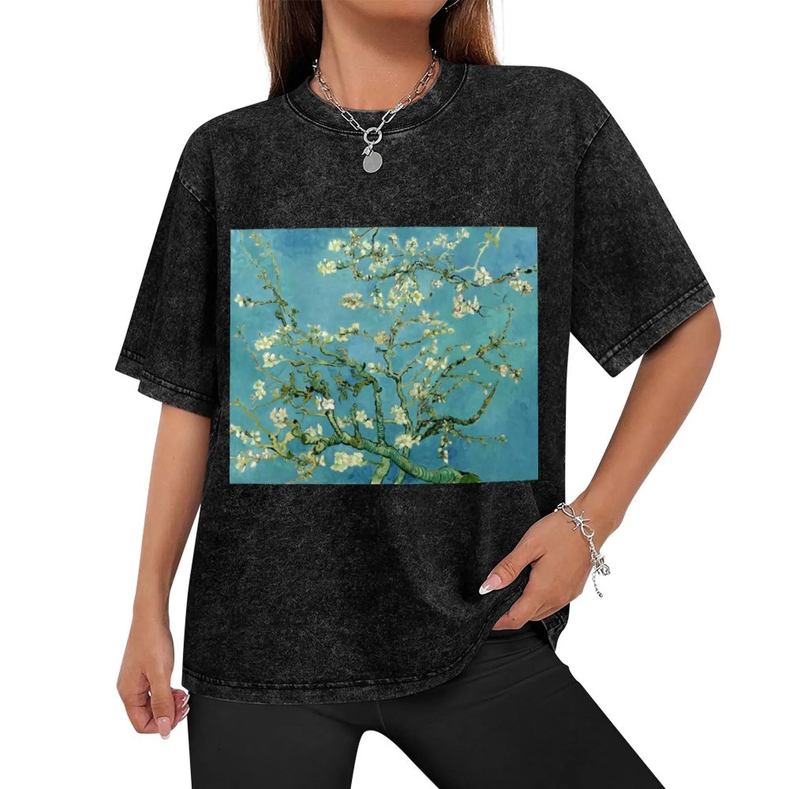 Branches with Almond Blossom Van Gogh Painting T-Shirt kawaii clothes shirts graphic tees oversized mens t shirts