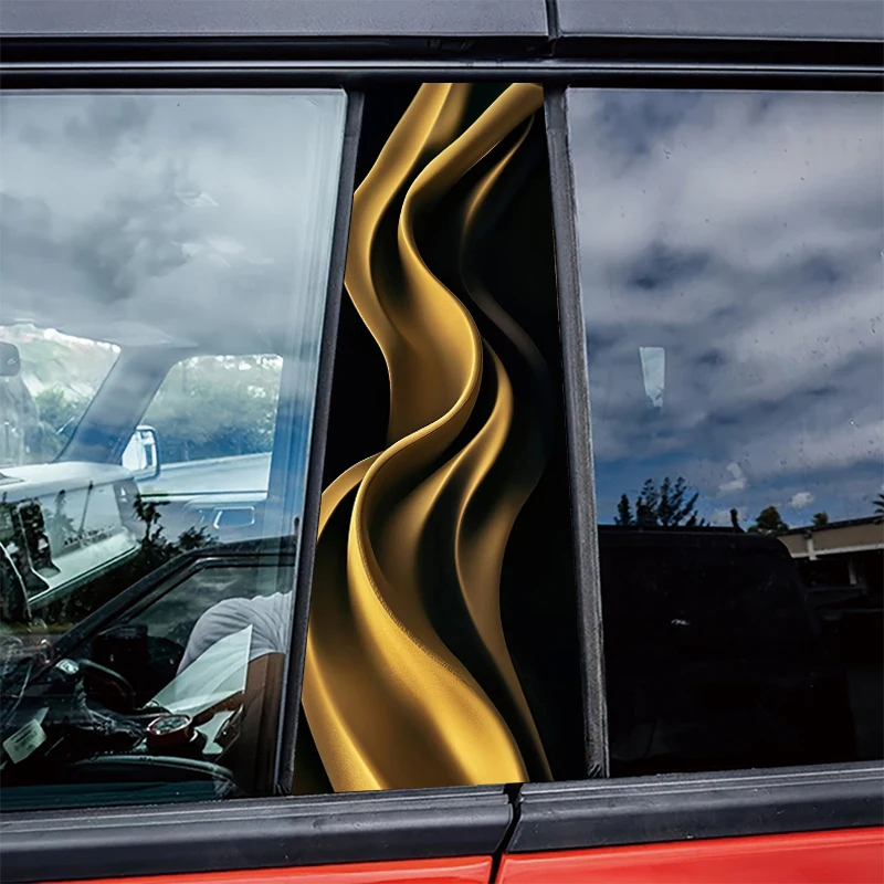 

2 наклейки на центральные стойки автомобиля, защитная пленка Gilded Satin, устойчивые к царапинам наклейки.