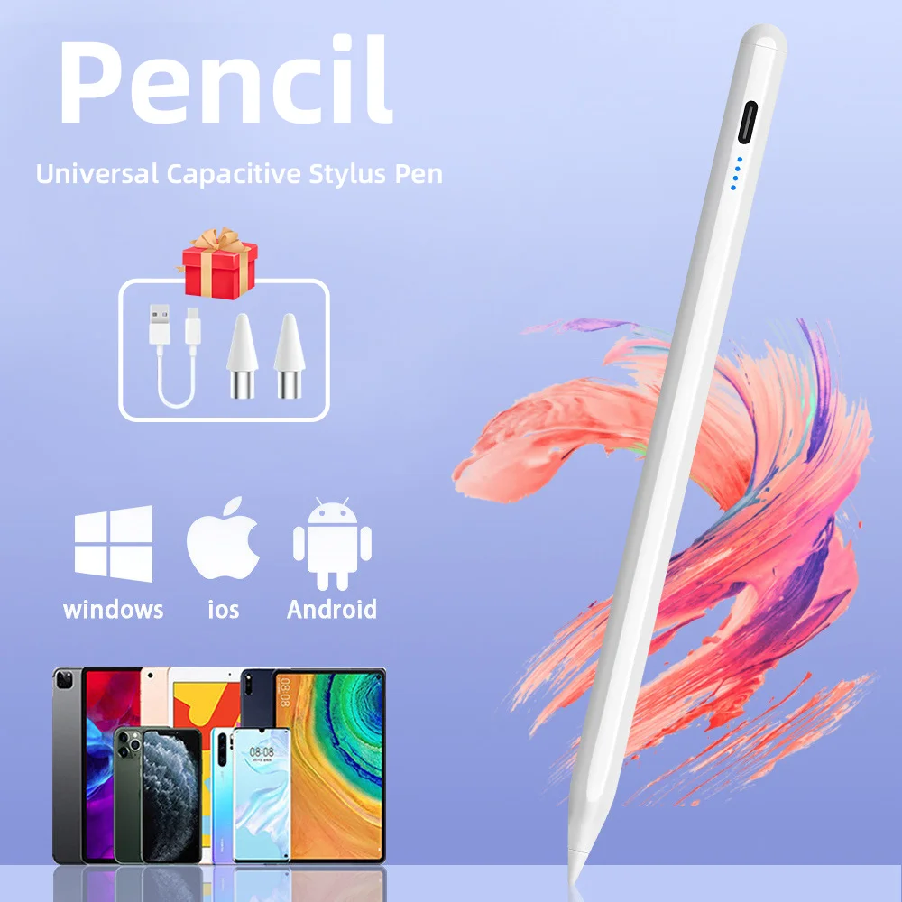 Универсальный стилус со светодиодным цифровым дисплеем мощности для Android Windows Touch Pen для Samsung Huawei Phone Xiaomi Tablet Pen