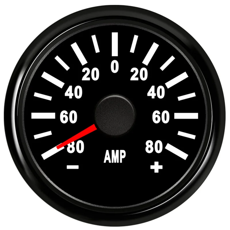 Auto 52mm Amp Gauges +/-80A Ampere Meters Ammeters 9-32vdc Waterproof with Current Sensors Red Backlight for Bus Boat Yacht