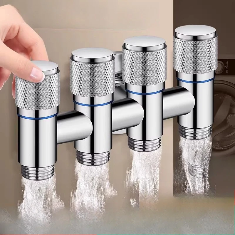 1 pièce, robinet d'angle à 5 voies, robinet à une entrée et quatre sorties avec vanne de contrôle indépendante, vanne de distribution d'eau à quatre voies,