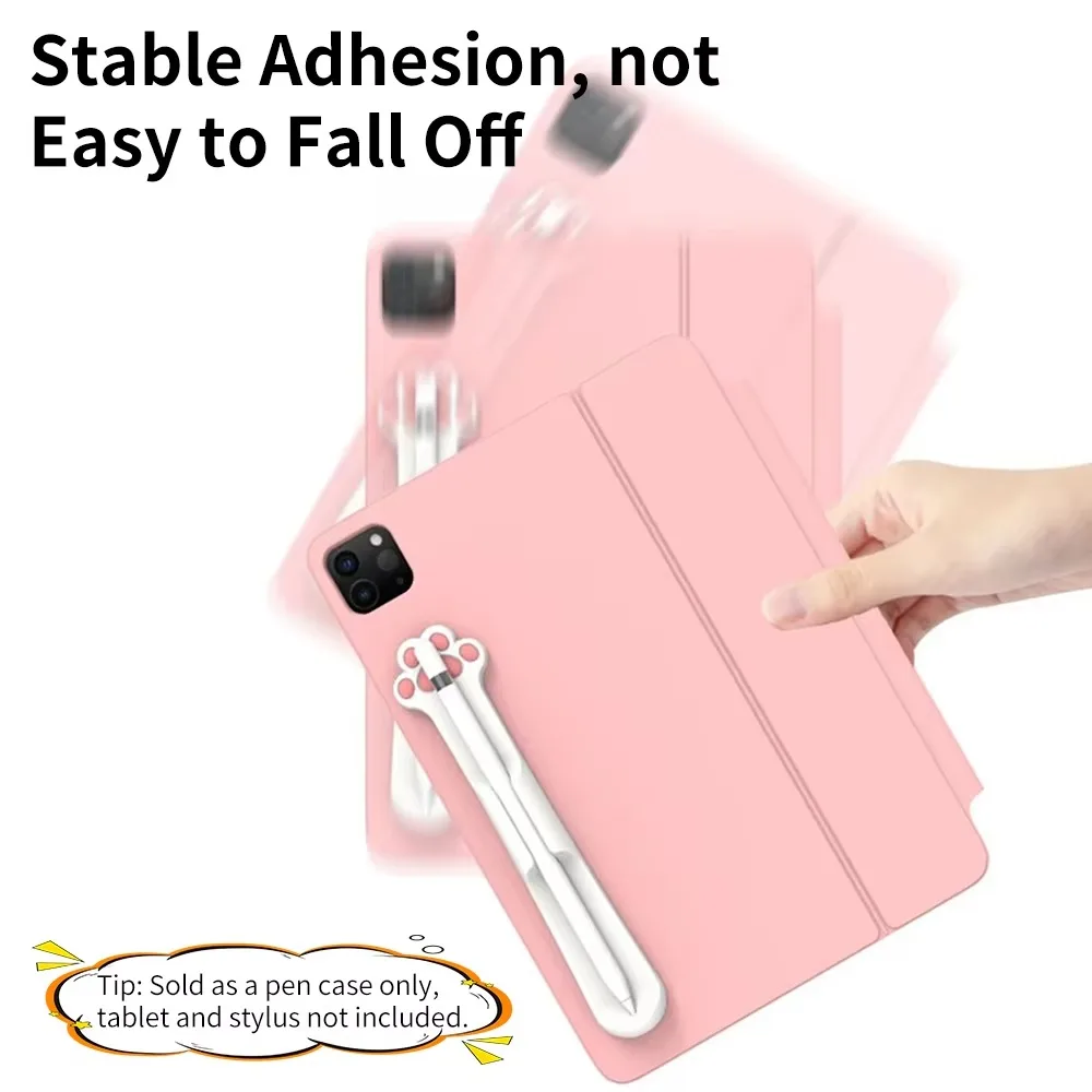 Pencil Holder Silicone Tablet Stylus Pen Slot for Apple Pencil 1 or 2 Generation and Samsung Huawei Xiaomi Cat's Paw Pen Holder