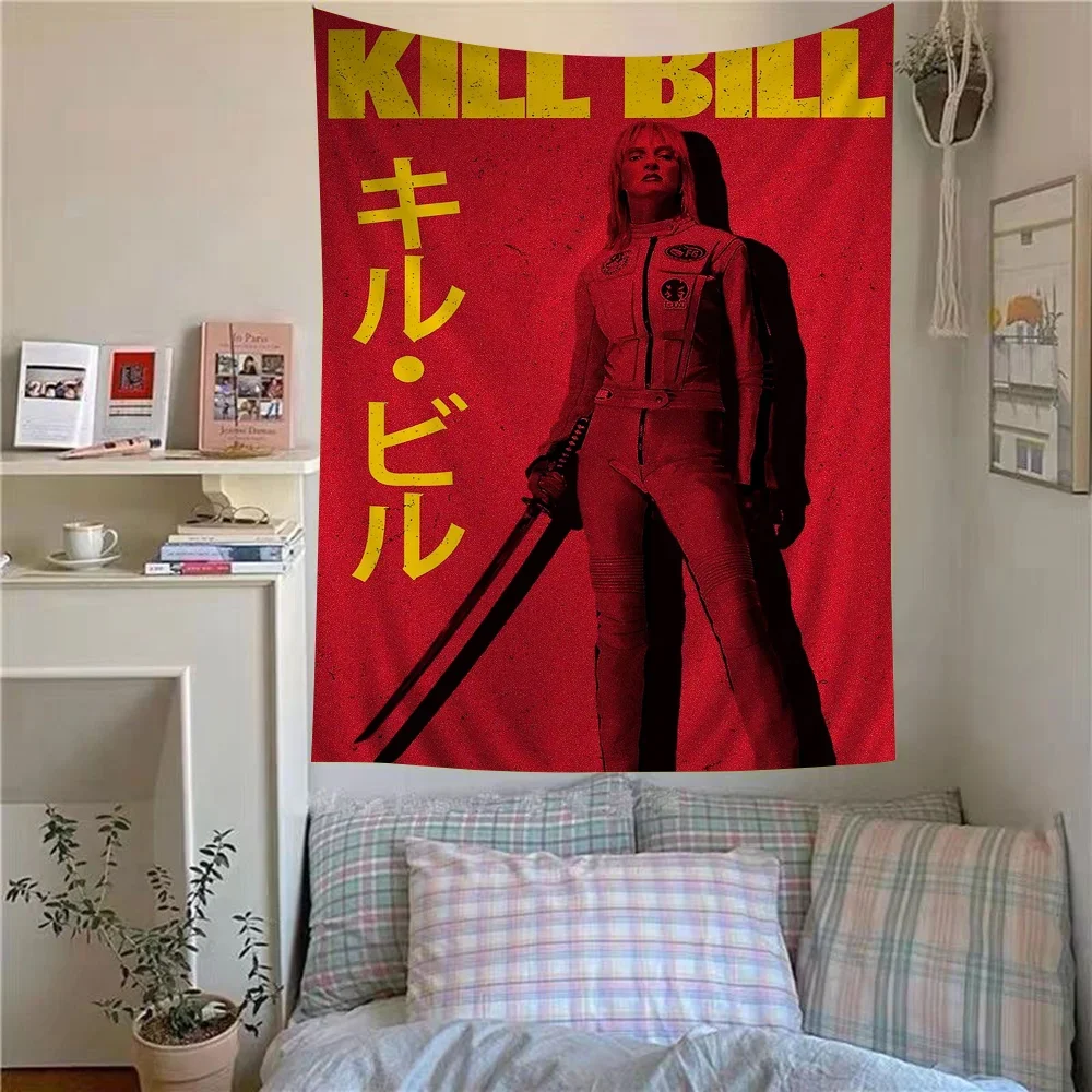 Kill Bill Hot Moive Cartoon Tapestry Art Science Fiction Room Home Decor Wall Hanging Home Decor