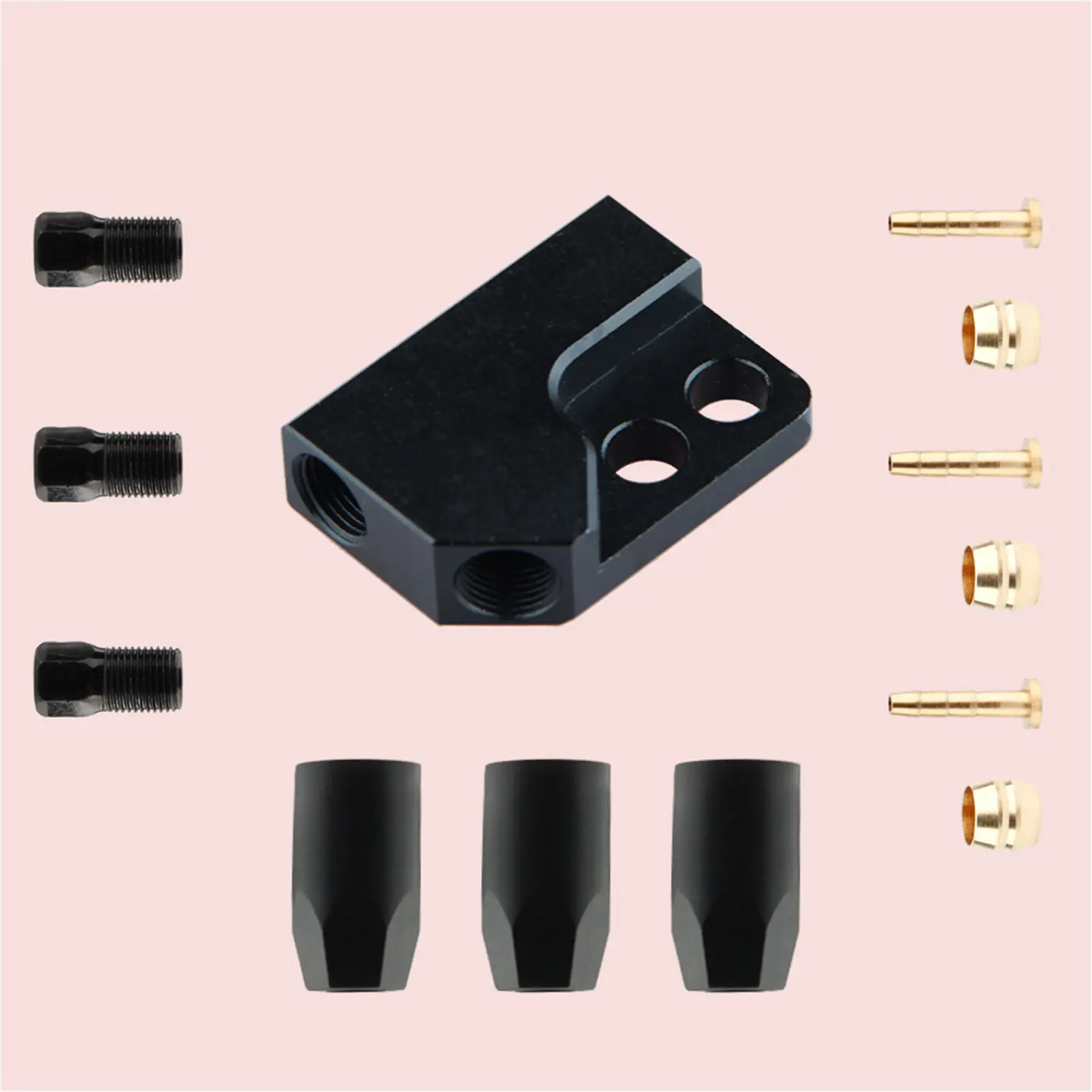 

NFOX 59 oil needle copper sleeve tricycle hydraulic brake three-way one drag two accessories oil pipe oil distribution valve