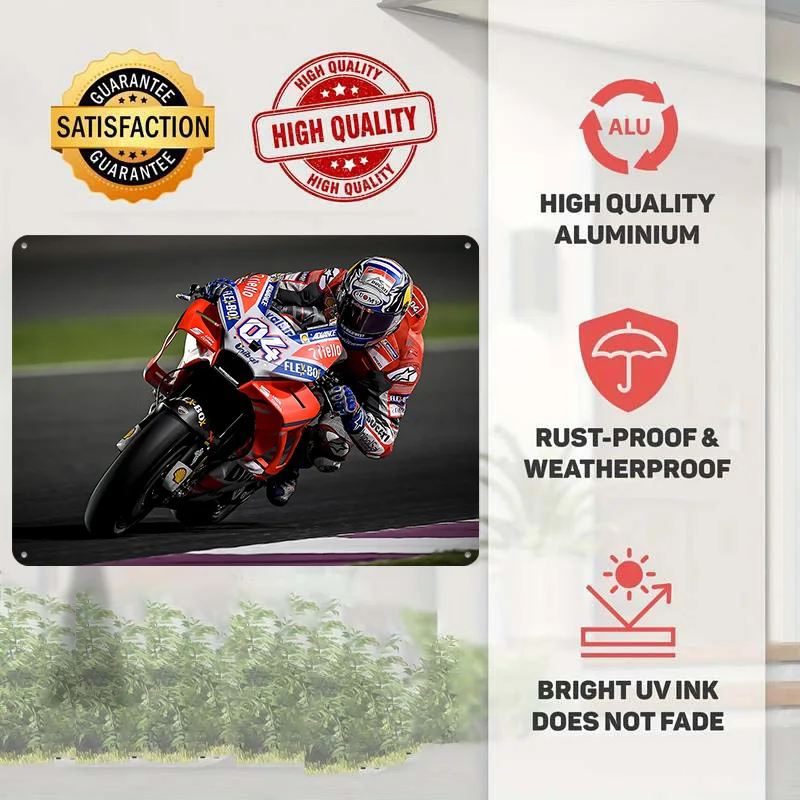 Andrea Dovizioso MotoGP 3D Texture Printed Poster Custom Vintage Metal Tin Plate Sign for Wall Art House Decor Room Wand Deko