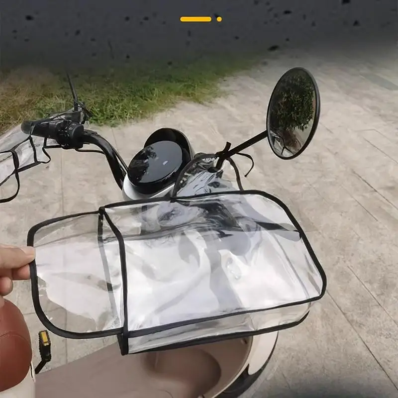 オートバイ用防水サーマルグローブ,スクーター用ハンドルバーミトン,レインカバー,透明なライディングマフ,冬用