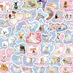 10/30/60 sztuk Cartoon Puppy Kitty naklejki INS dekoracji walizka Scrapbooking telefon Laptop biurowe Kawaii pies zabawka dla dzieci naklejki