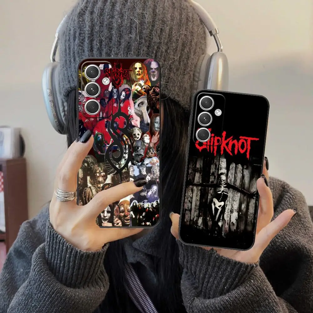 S-Slipknots-T حافظة هاتف محمول لهاتف سامسونج جالاكسي S25 S24 S23 S22 S21 S20 S10 S9 Plus FE Ultra Lite أسود فاخر جميل #3
