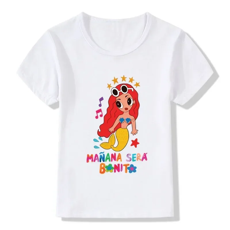 Summer Cotton Girl T-shirt Manana Sera Bonito Karol G Bichota Print Fashion Kids T Shirt Children Clothes Fashion Baby Tops Tees