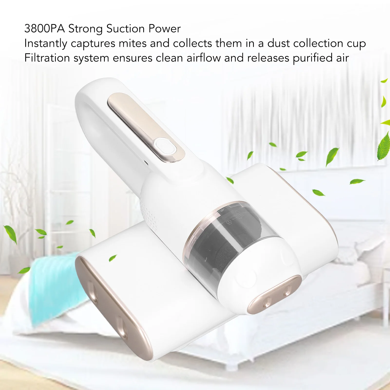 Handheld Mattress Vacuum Cleaner with UV Mite Odor Removal 3800PA Powerful Suction Bed Dust Vacuum Cleaner Machine