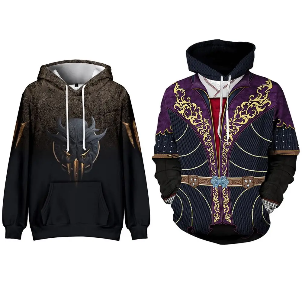 Astarion Hoodie Cosplay Baldurs Gate 3 Fantasia Costume BG3 3D Printed Hooded Sweatshirt Adult Men Casual Streetwear Pullover