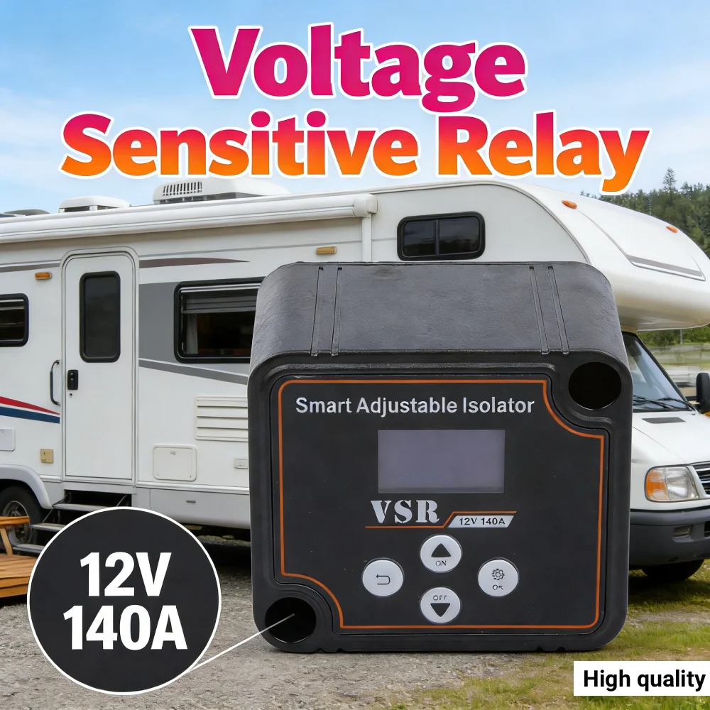 

Интеллектуальный изолятор двойной батареи 12В 140А с цифровым регулированием напряжения, реле VSR для автофургонов, морского транспорта, автомобилей, грузовиков, караванов