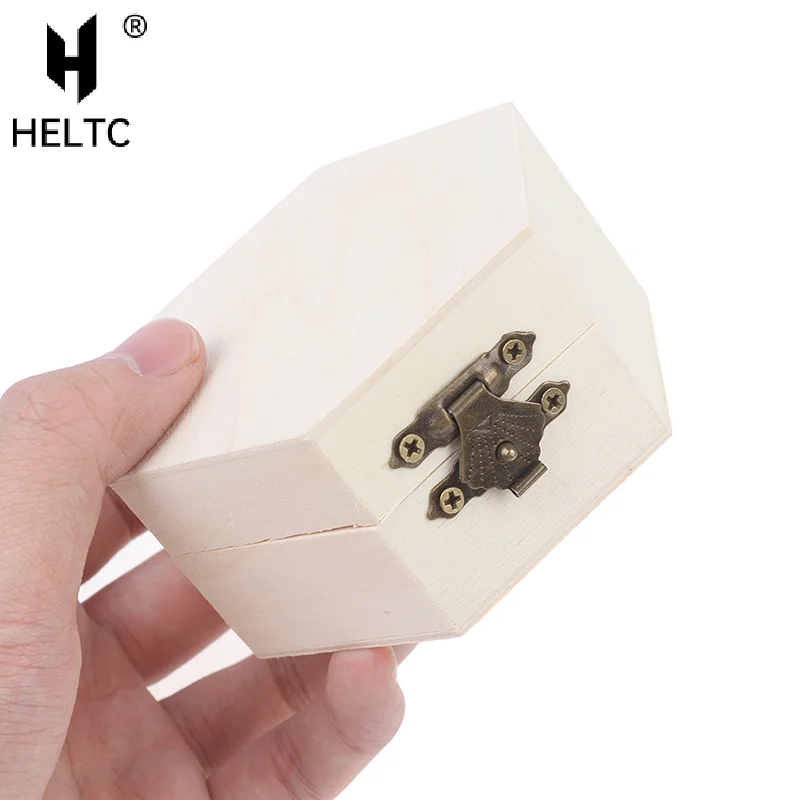 Hexagonal Shaped Wooden Storage Box Jewelry Wedding Gift Box Jewelry Display