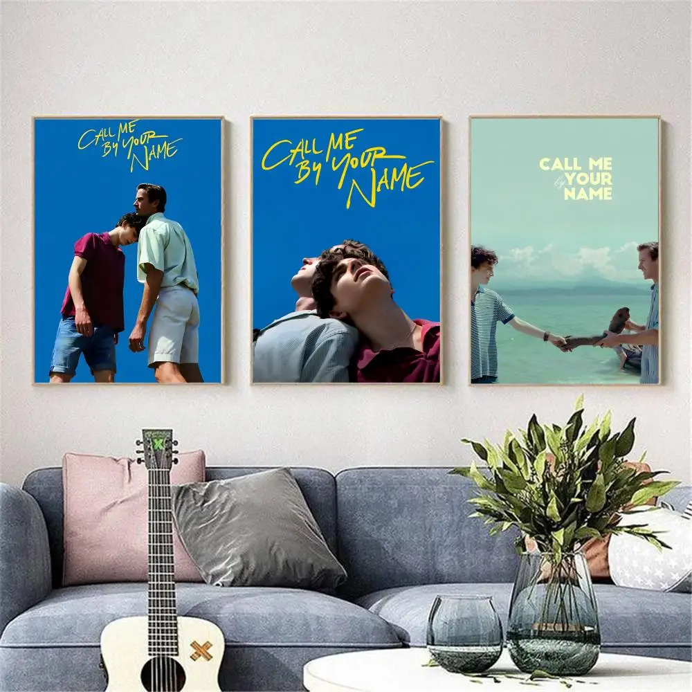 فيلم C-Call Me بواسطة اسمك اللوحة الخط غرفة نوم المنزل مقاوم للماء قماش المشارك غير المؤطرة جدار الفن طباعة الديكور جدارية