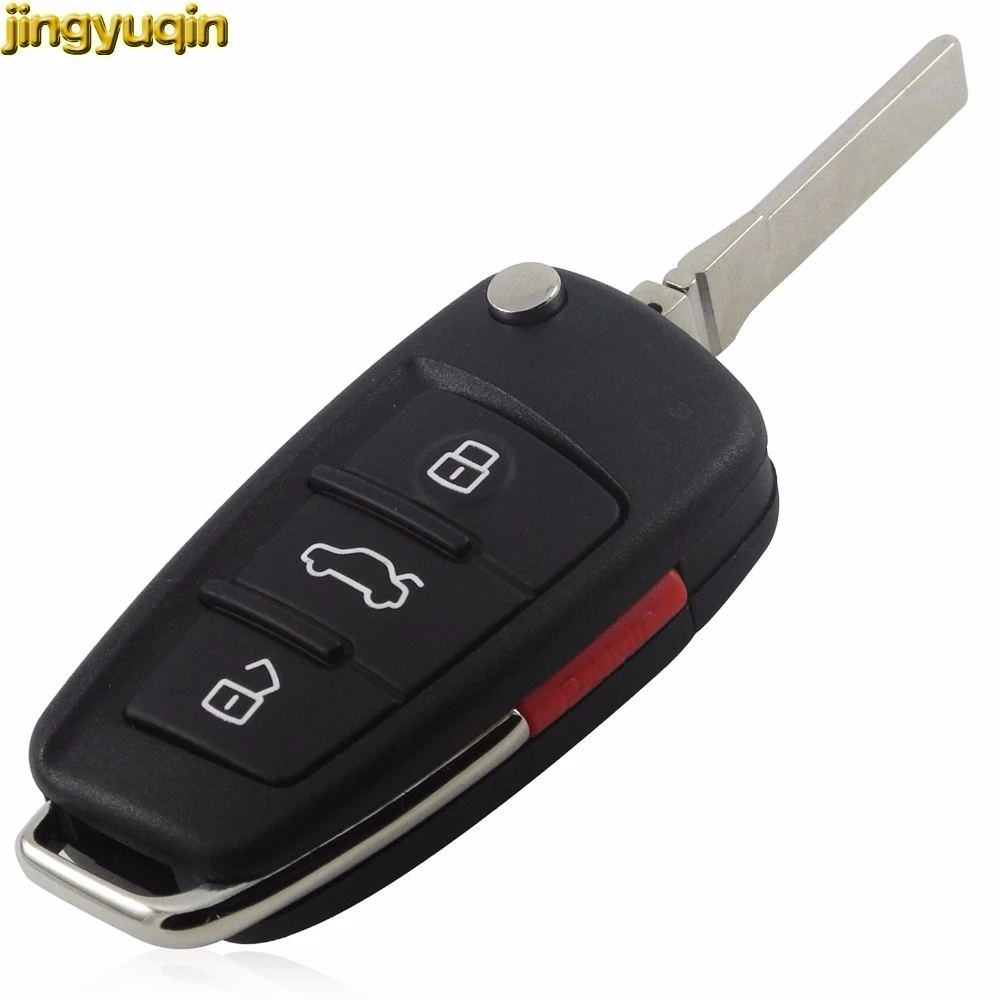 

Jingyuqin 3/4 Button Auto Car Remote Flip Key Shell Blank For Audi A2 A3 A4 A5 A6 A6L A8 S5 S6 Q5 Q7 TT KD VVDI KeyDiy Fob