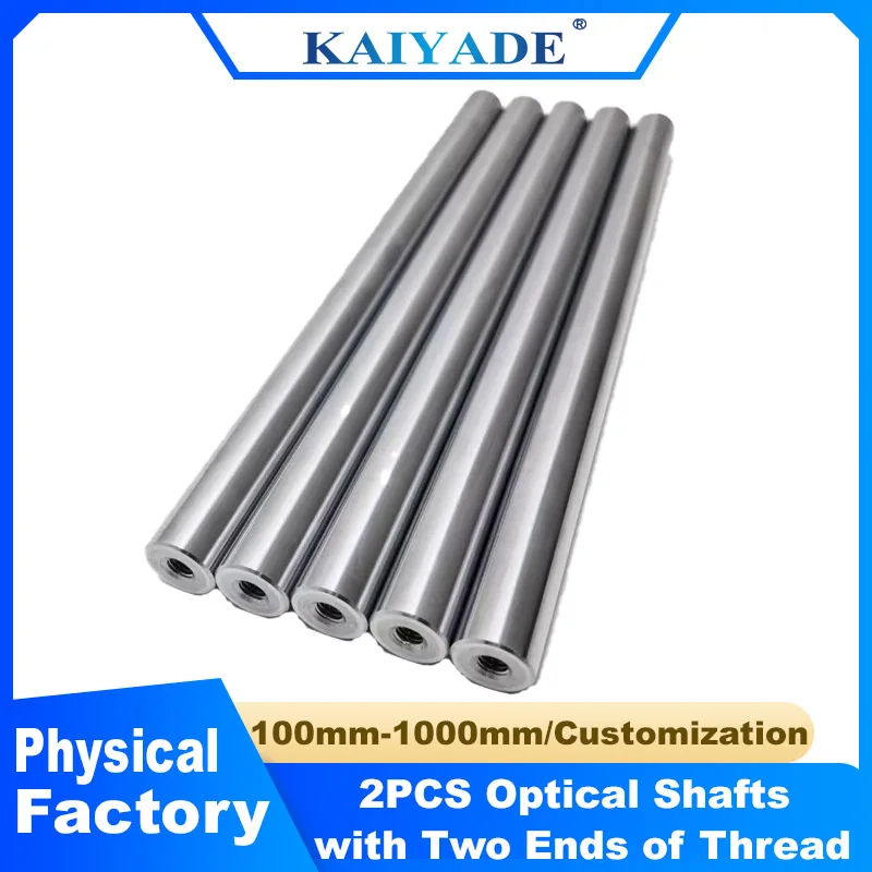 2PCS Chromed Harden Solid Linear Shaft with M3/M8/M6 Thread Hole OD6/8/10/12/16/20mm Optical Shaft Precision Application