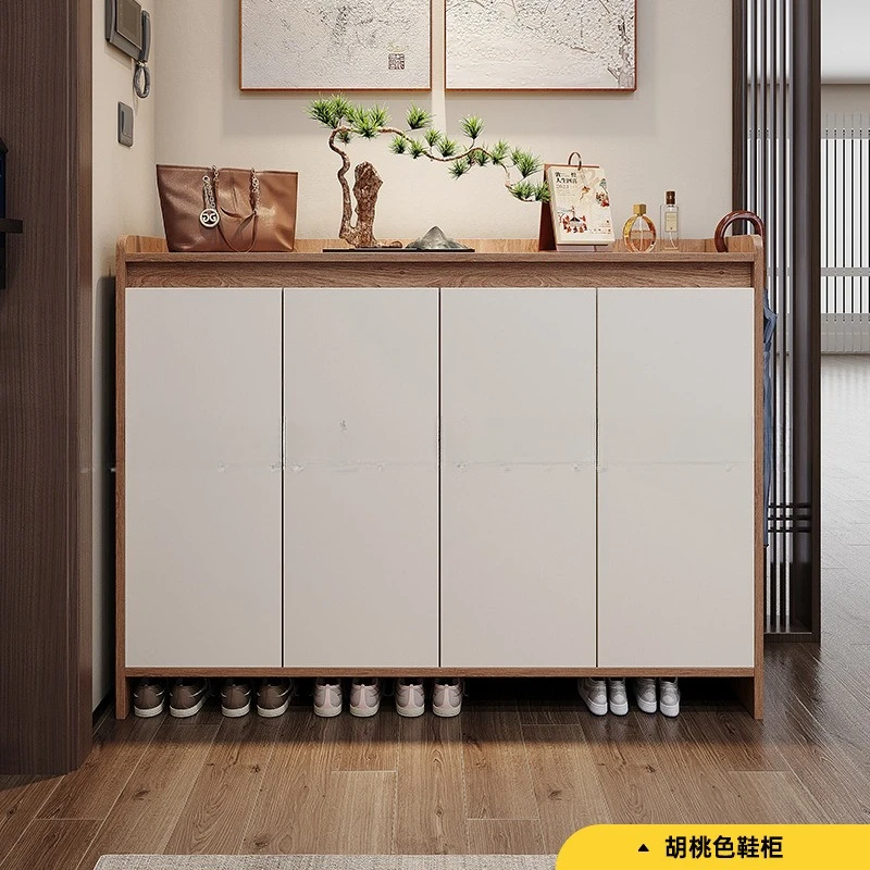 Shoe cabinet household door 2025 indoor storage cabinet integrated against the wall, entrance cabinet multi-layer shoe rack