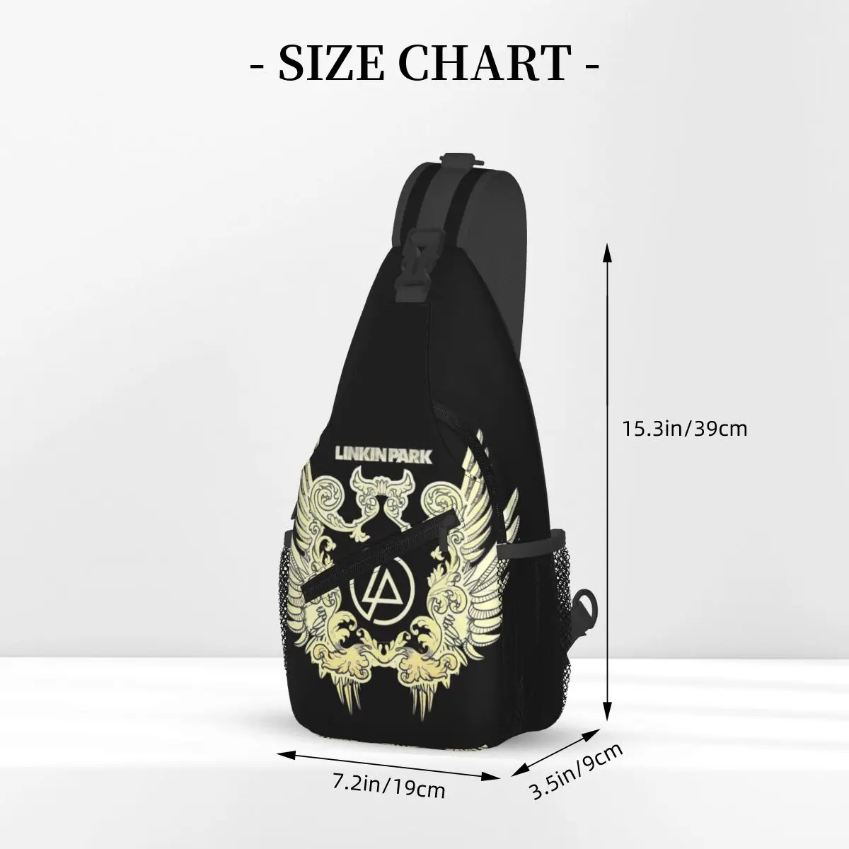 Linkin-Park Logo Rock Music Sling Bags Chest Crossbody Shoulder Sling Backpack Travel Hiking Daypacks Nu-Metal Pattern Satchel