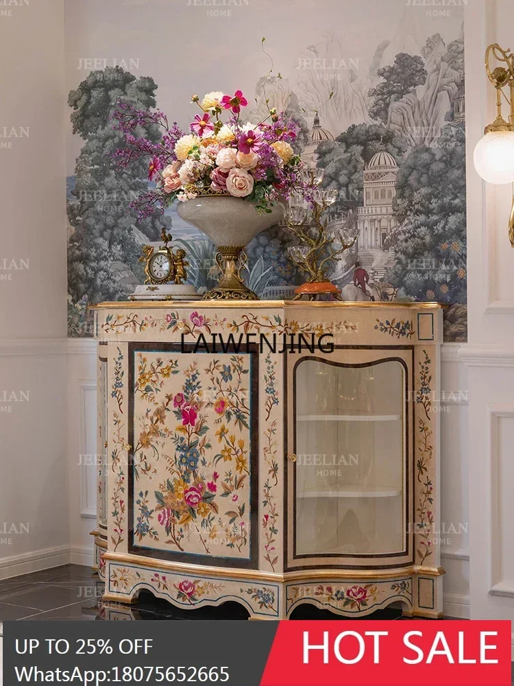 MJY Julian French Romantic Solid Wood Shell Parquet Heavy Industry Entrance Villa Living Room Dining Side Cabinet