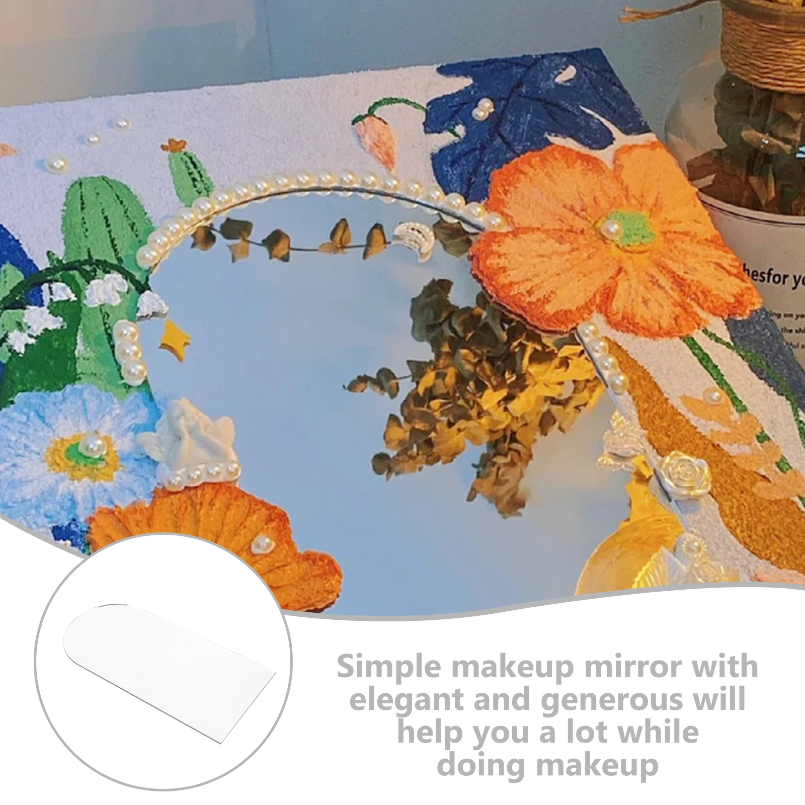 Accesorios de espejo acrílico DIY, 5 uds., arco plateado de 2mm, hoja decorativa de 10x20cm para suministro de espejo de mesa de dormitorio para el hogar