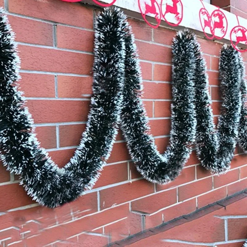 2-8M Christmas Decor Ribbons Garland Xmas Tree Hanging Pendent Ornaments Green Cane Tinsel Wreath for New Year Party Home Decor