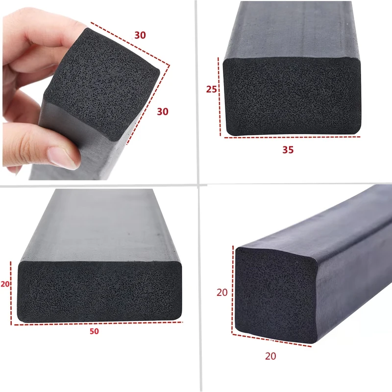 Picture 4: 1M Black EPDM Foam Sealing Strip Sear-resistant Flat Square Strip EPDM Sponge Sealing Strip  T: 2~45mm W: 10~50mm
