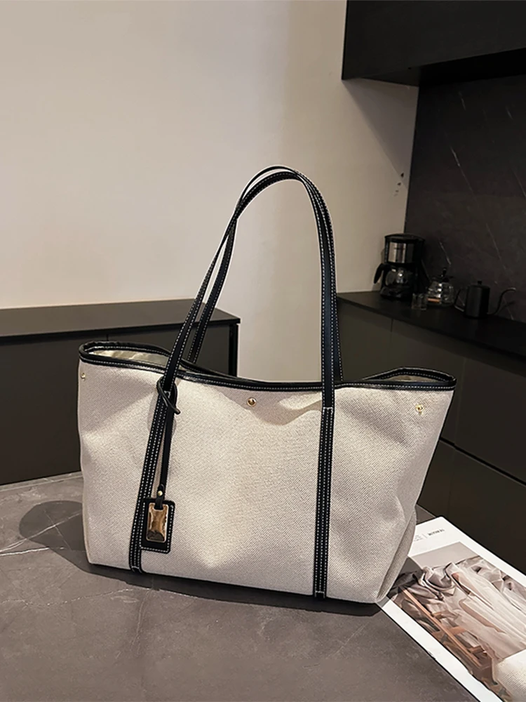 

Casual Large Capaci Women's oulder Bag Trendy Versatile Tote Bag for Commuting And Class Modern Neutral Sle Magnetic Bu...