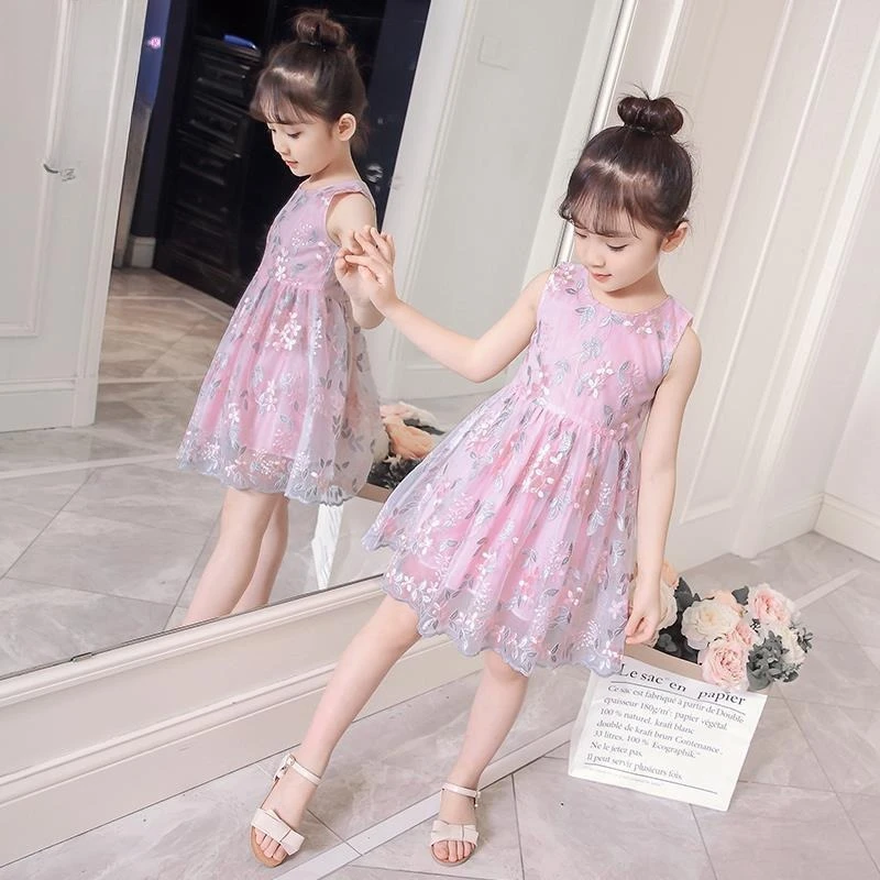 

Girls Dress Summer Clothes Hanfu New Fashion Children's Vintage Net Yarn Dress Kids Girls Dresses for School Wedding of 12 Years