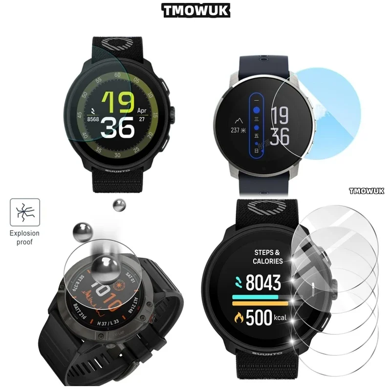 For SUUNTO RUN 3-Pack 9H Tempered Glass Screen Protector - Shockproof, HD Clear Protective Film