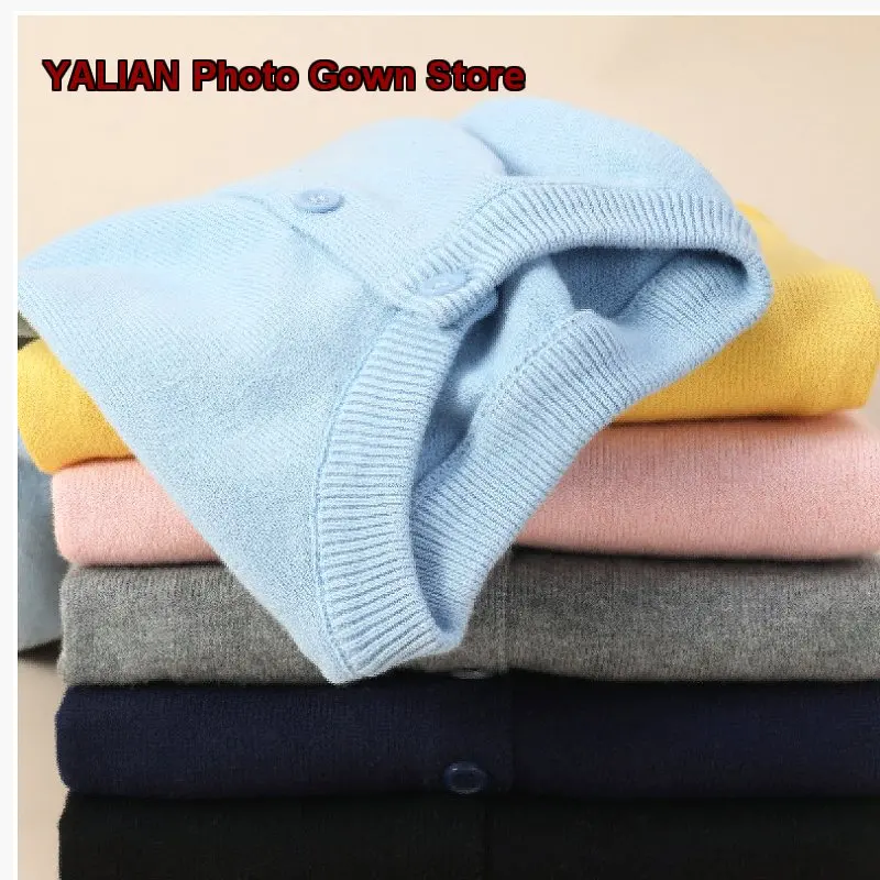 Boys Girls Thin Acrylic Knit Round Neck Tops for Parent-Child Outfits Spring Autumn Kids
