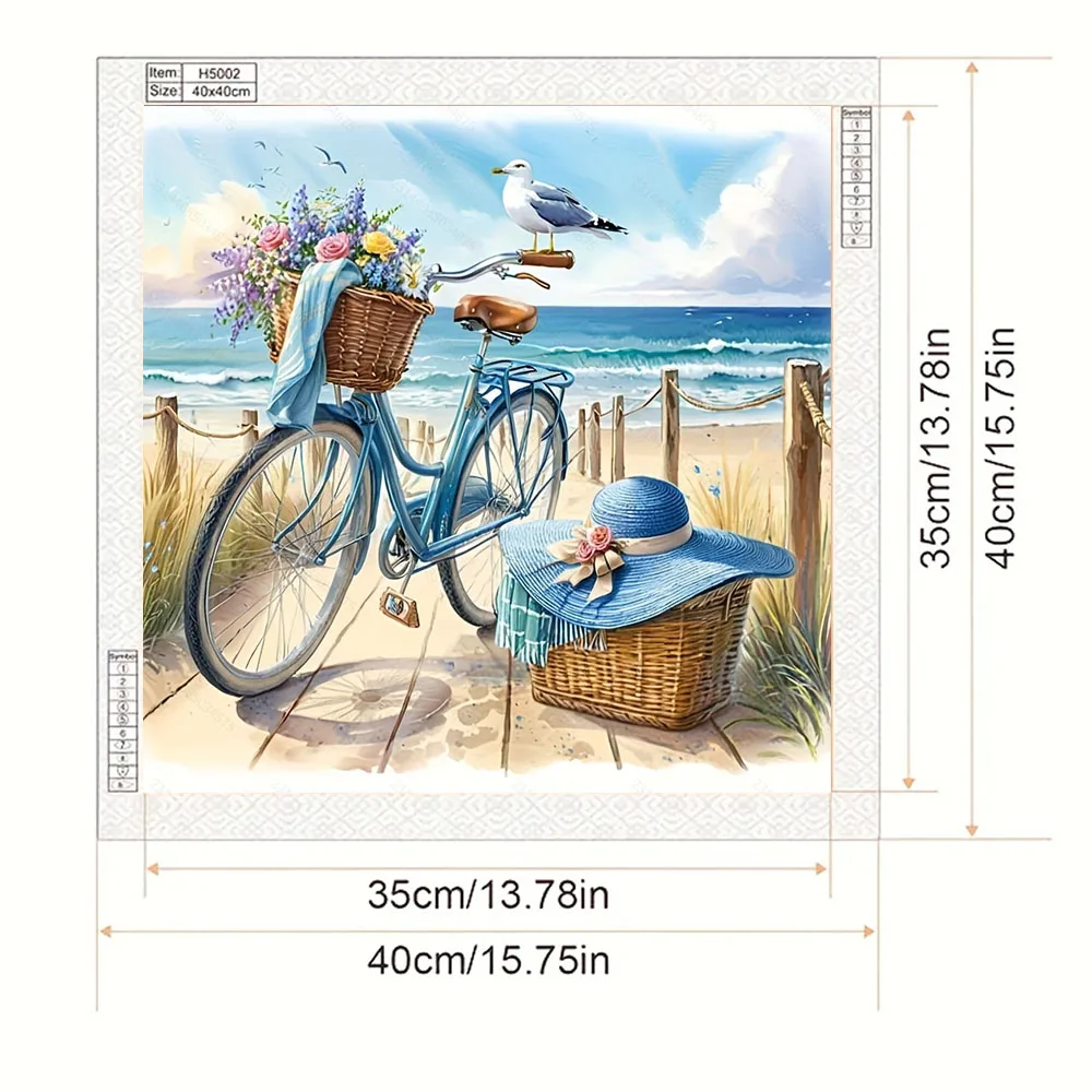 1 Set of Small Bicycle Pattern Diamond Painting Set, DIY Adult Full Diamond Home Decoration Painting Set, Adult Frameless Crafts